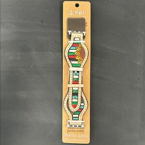 Tipi Tooled Leather Watch Band for Apple Watch. NWT